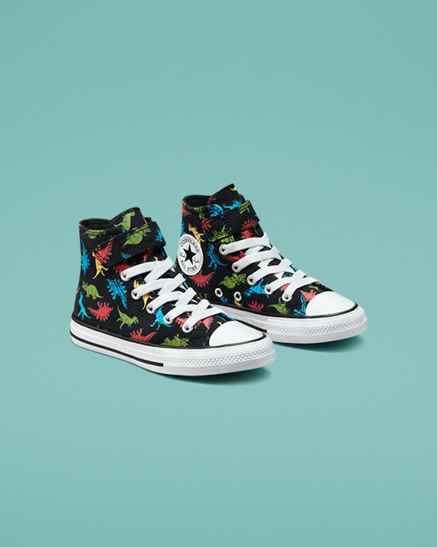 Tenis Converse Chuck Taylor All Star Easy-On Dinosaurs Cano Alto Menina Pretas Vermelhas Azuis | PT A07341P